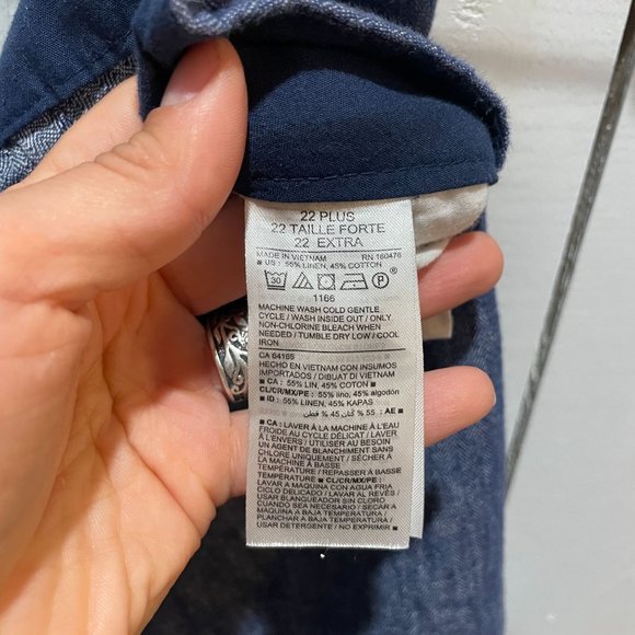 Old Navy blue every day short mid rise linen blend 22 - Picture 4 of 4